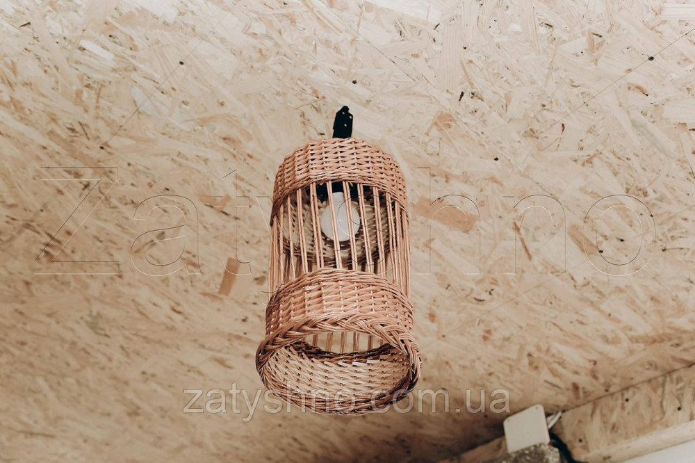 Плетена бра із лози | люстри плетені із лози | торшери абажури бра Київ - фото 1