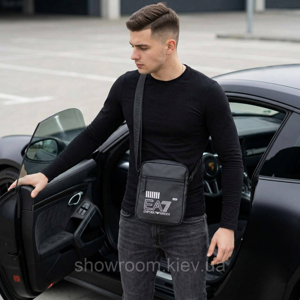 Чоловіча брендова сумка на плече Armani (9507) Київ - фото 7