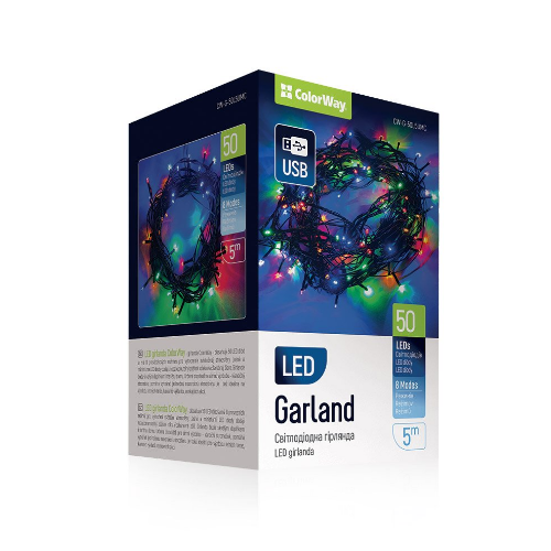 Світлодіодна гірлянда 50 Led 5м 8 режимів CW-G-50L5UMC ColorWay Житомир