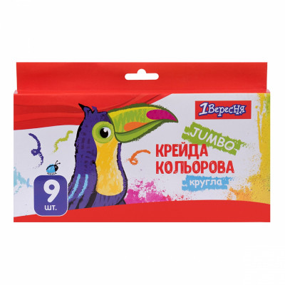 Крейда 1 вересня кольорова 9 шт. JUMBO "Zoo Land" (400447) Вінниця - фото 1