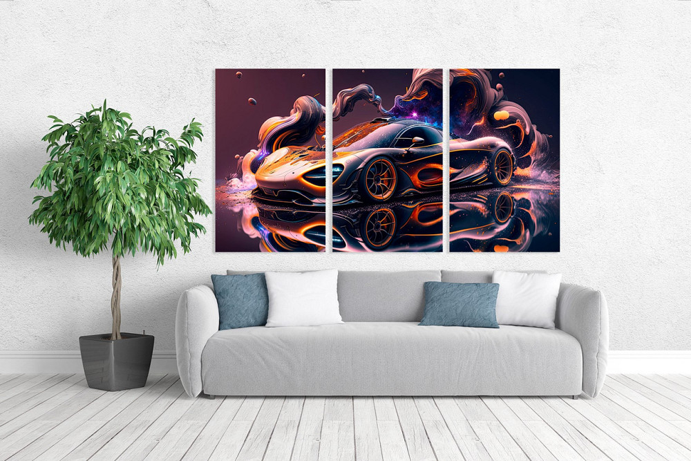 Модульная картина в гостиную / спальню Машина   ART-122_3A Киев - изображение 2