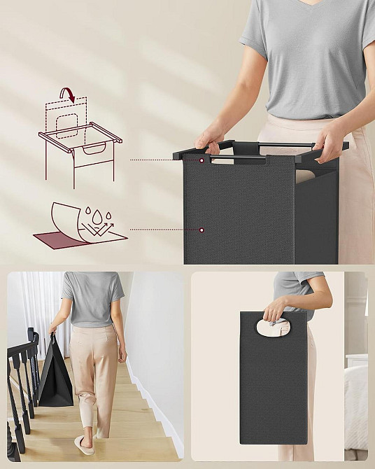 Кошик для білизни Leobert Moro 92л з вішалкою в стилі Loft Київ - фото 3