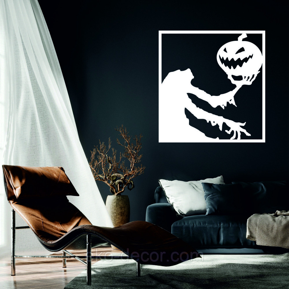 Декоративне настінне Панно «Сілует із гарбузом», Декор на стіну 50*47 см, Білий Київ - фото 1