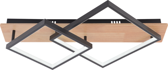 VALESO Люстра стельова світлодіодна VALESO /2 з пультом, LED 47W, димер, Чорний+Дерево Киев