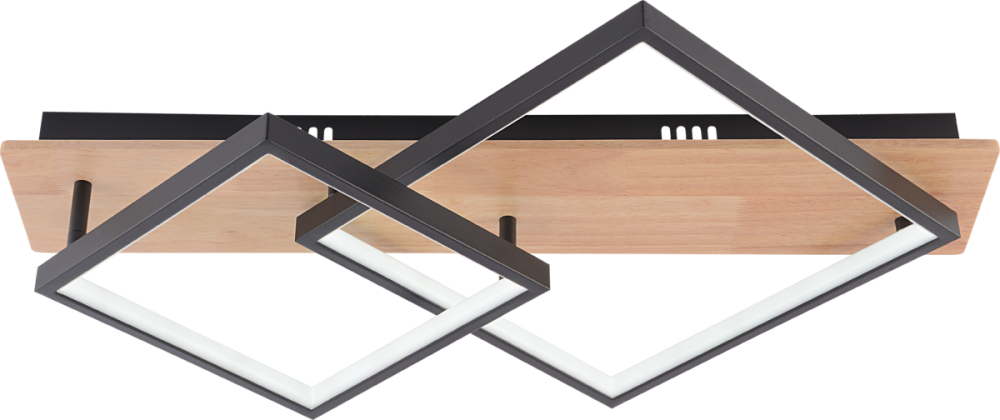 VALESO Люстра стельова світлодіодна VALESO /2 з пультом, LED 47W, димер, Чорний+Дерево Киев - изображение 3