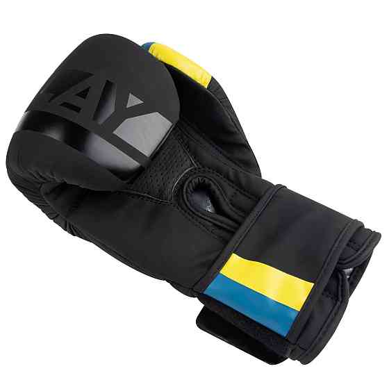 Боксерские перчатки для бокса и единоборств черные на липучке 16 унций PowerPlay 3021   Ukraine Киев