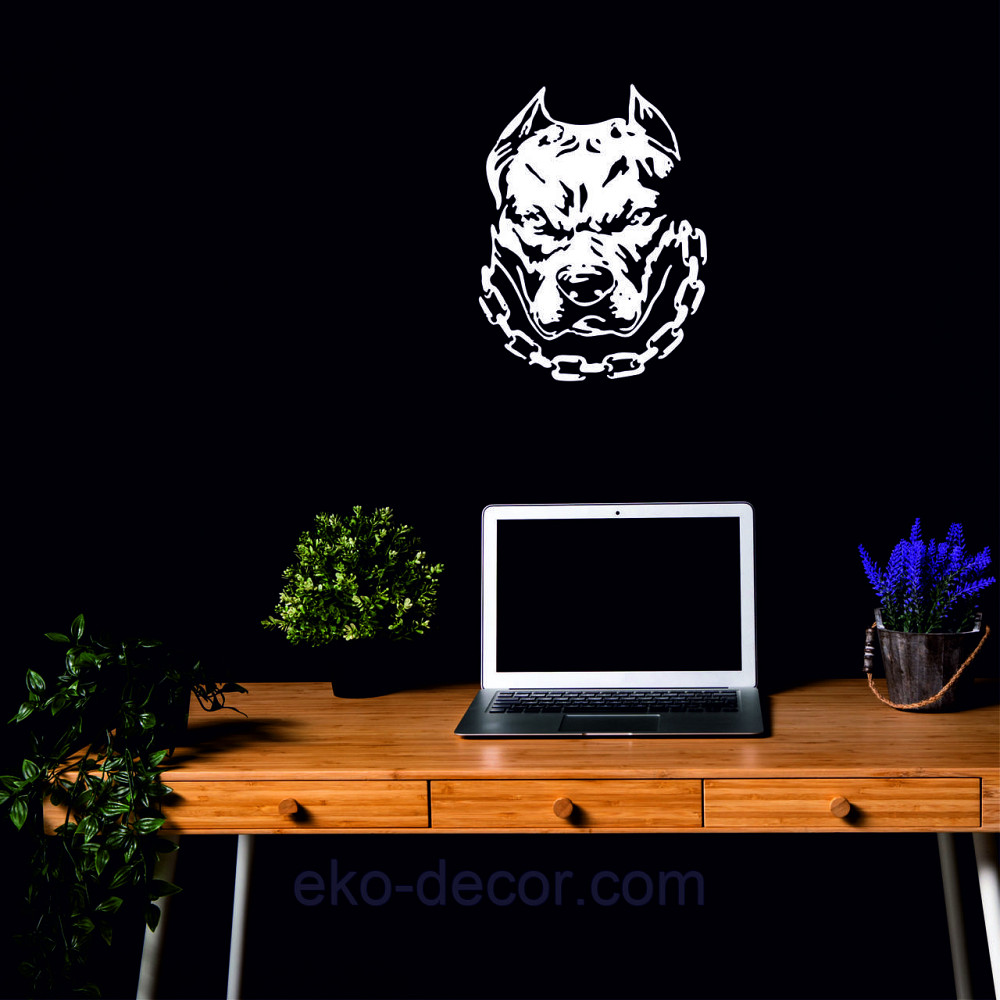 Декоративное настенное Панно «Питбуль», Декор на стену 90*69 см, Белый Киев - изображение 8