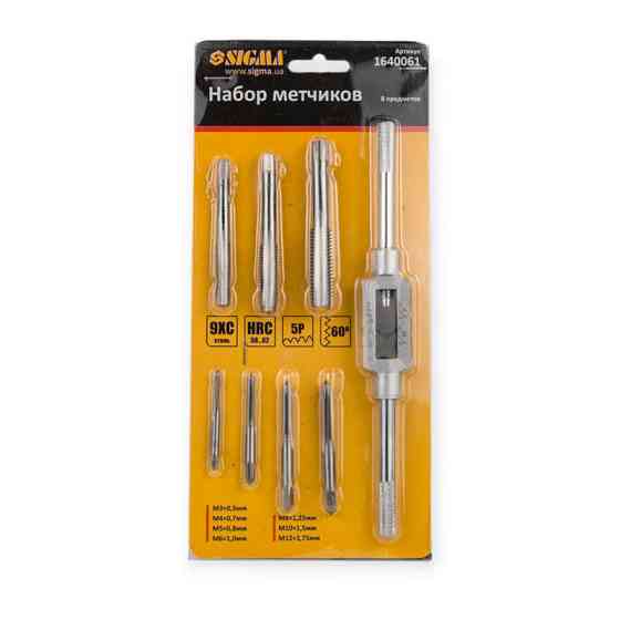 Набір мітчиків з тримачем 8шт (М3, М4, М5, М6, М8, М10, М12) Мукачево