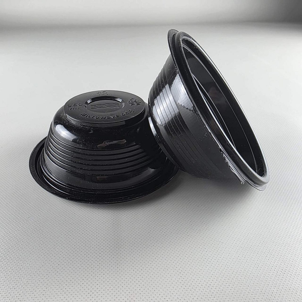 Супная ємність 350 мл, чорна з кришкою, ПП-117-350 (50 шт) Харків - фото 6