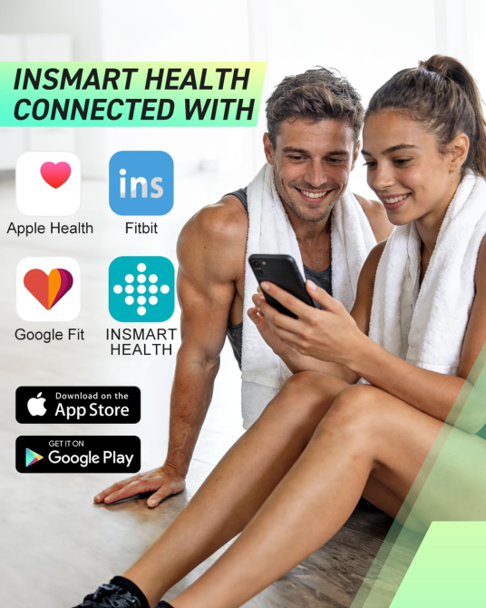 Розумні ваги INSMART Bluetooth 180 кг, аналізатор складу тіла, 13 показників, FITDAYS, чорні Київ - фото 8