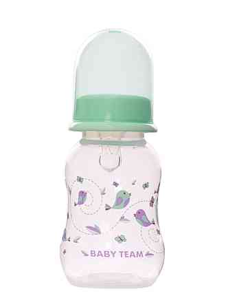 Пляшечка для годування з талією та з силіконовою соскою 0+ Baby team 125 мл М'ятний Кривий Ріг