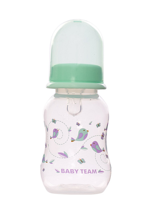 Пляшечка для годування з талією та з силіконовою соскою 0+ Baby team 125 мл М'ятний Кривий Ріг - фото 1