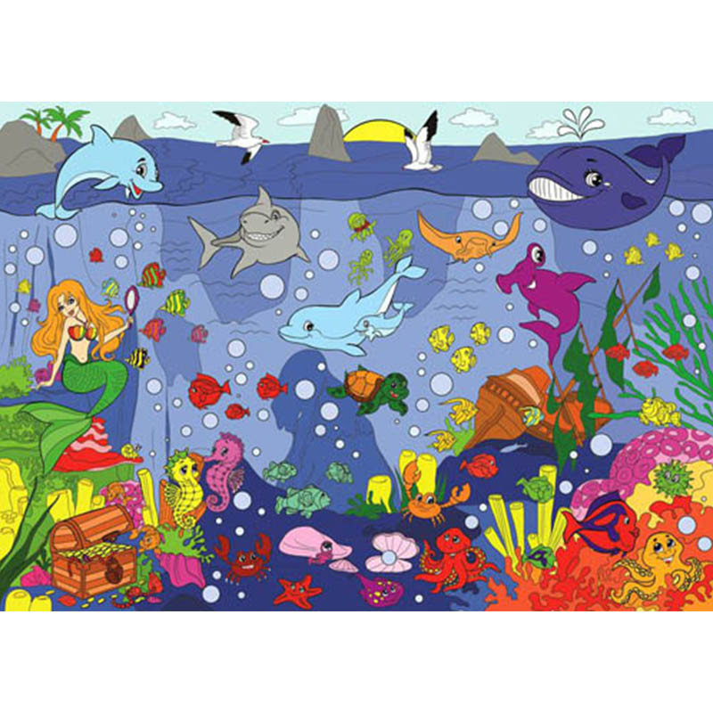 Величезна розмальовка "Таємниці підводного світу" 130001, 58х81 см Вінниця - фото 1