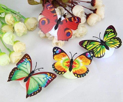 Светодиодные бабочки 1 штука 5 см разноцветный Киев - изображение 5
