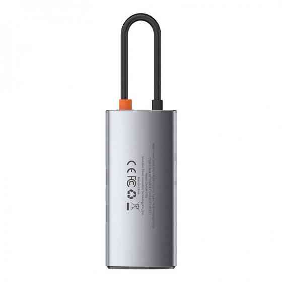USB Hub Baseus Metal Gleam Series 4-in-1 Multifunctional Type-C Cерый (CAHUB-CY0G) Киев