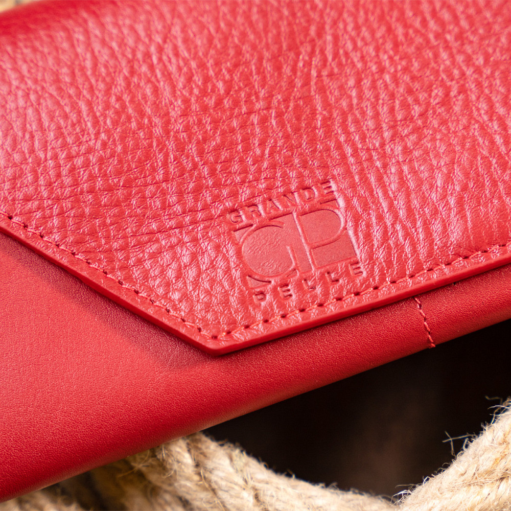 Горизонтальный клатч глянцевый на магните GRANDE PELLE 11318 Красный Киев - изображение 8