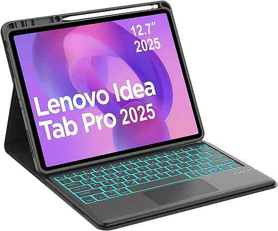 Клавіатура-чохол Lenovo Idea Tab Pro 2025 12.7 чорний Bluetooth USB-C QWERTZ трекпад підсвічування магнітна обкладинка-клавіатура Київ