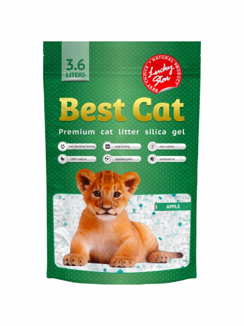 Силикагелевый наполнитель Бест Кэт Best Cat Green Apple для кошачьего туалета, 3.6 л (1.8 кг) Винница - изображение 1