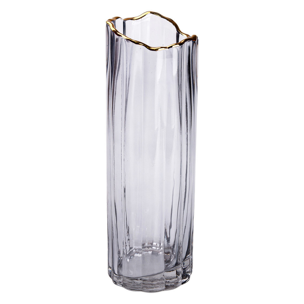 Серая стеклянная ваза для цветов, 29,5 см Киев - изображение 3