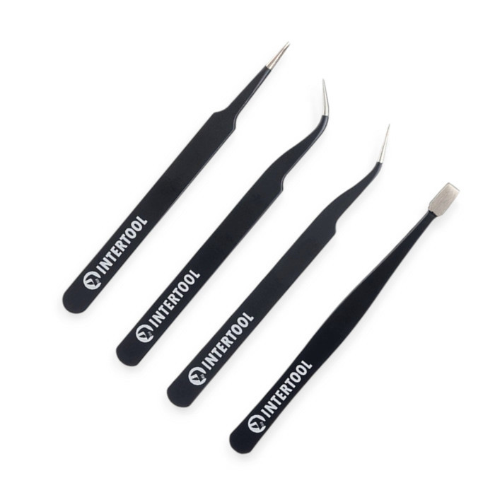 Набор пинцетов из нержавеющей стали 4шт, антистатичные, тефлон. покрытие Мукачево - изображение 2