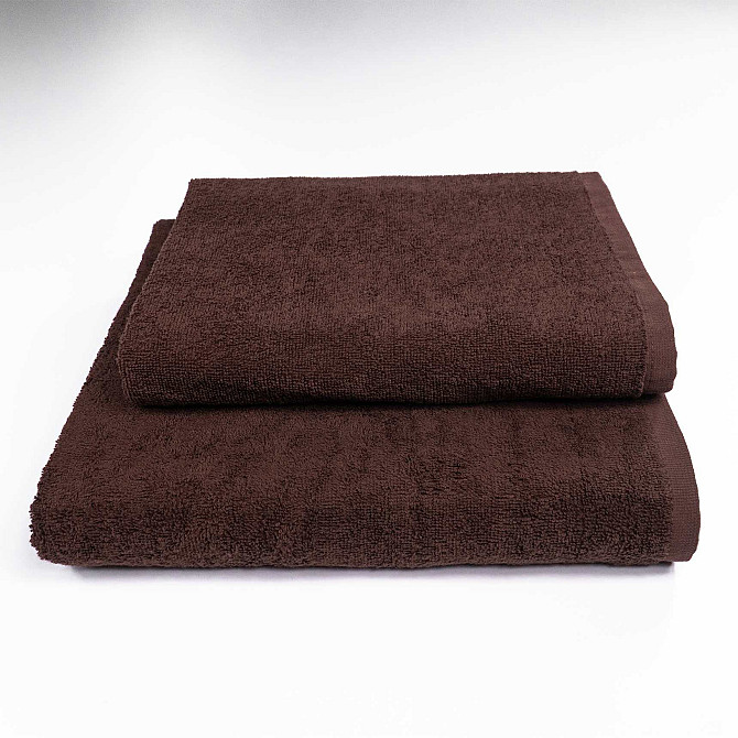 Набор махровых полотенец 2шт GM Textile 50х90см, 70х140см 400г/м2 (Коричневый) Сумы - изображение 1