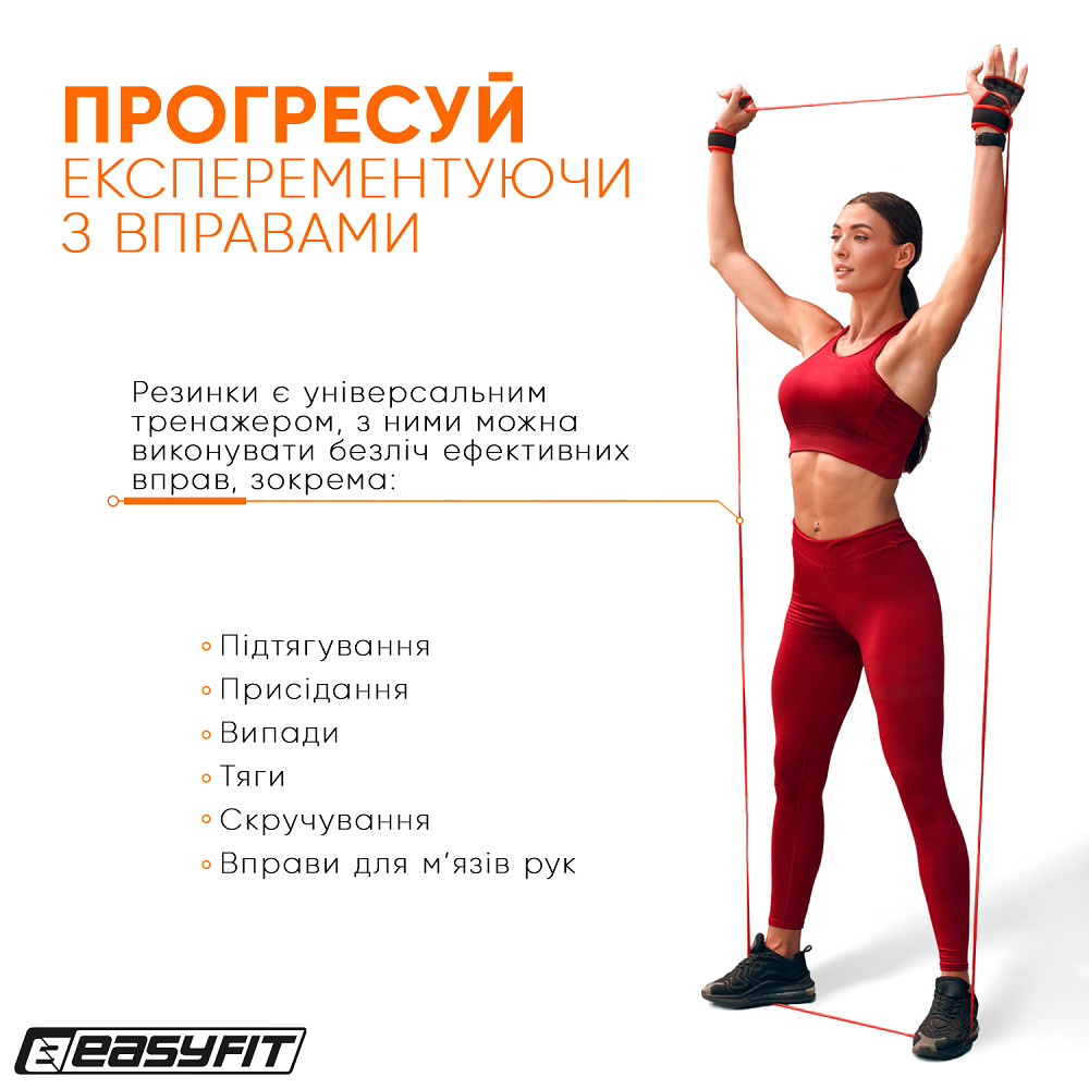 EasyFit Гумова петля EasyFit 2-15 кг червона Коломия - фото 6