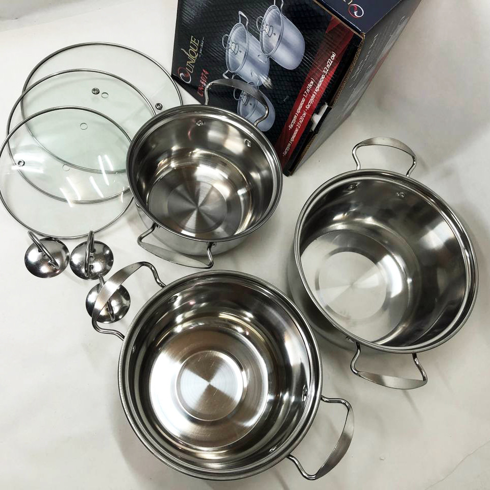 Хороший набор кастрюль
 UNIQUE UN-5074, Набор больших кастрюль для электроплиты AT-44 Львов - изображение 2