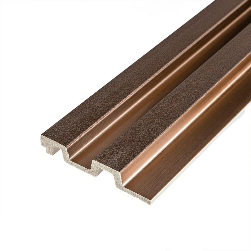 Рейка декоративная PS 2900х120х20мм Под коричневую кожу с бронзой SW-00002147- Дніпро - фото 1