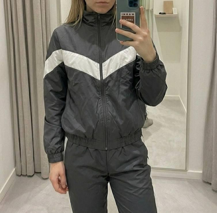 Жіночий костюм плащовий: кофта та штани в спортивному стилі плащівка еммі Графіт, 46/48 Одеса - фото 5