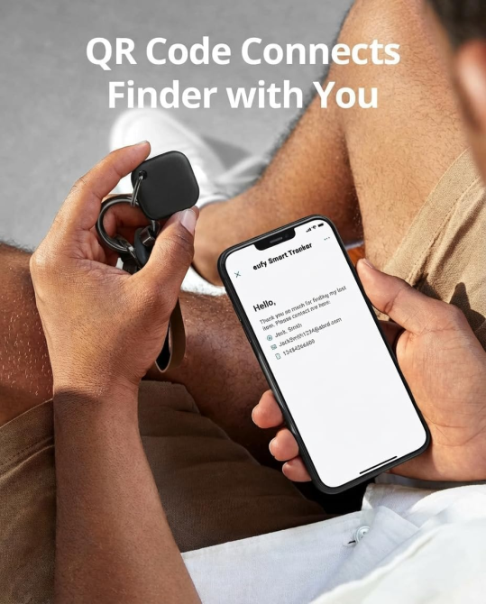 Комплект Bluetooth-трекерів eufy SmartTrack Link (2 шт.) для Apple Find My: Пошук ключів та багажу, Водонепроникний, Black Київ - фото 8