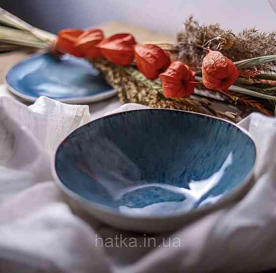 Салатник великий Olens "Всесвітня" 27х7 см кераміка блакитна Київ