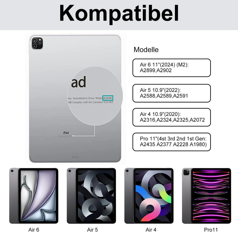 Клавиатура DRACOOL Magic для iPad Air 11 (M2/M3) 2024/2025/iPad Air 5 2022/Air 4 2020 10.9/iPad 4-го 10.9/iPad Pro 11 2018 Днепр - изображение 5