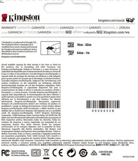 Карта пам'яті Kingston microSDXC 256GB Canvas Select Plus Class 10 Київ - фото 3