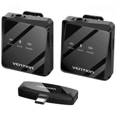 Мікрофон Vention USB-C 2-Pack Wireless Lavalier Black (NCBB0) Вінниця