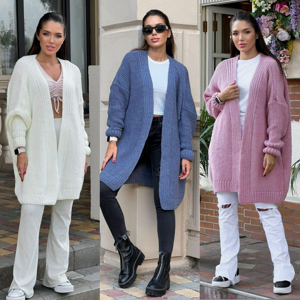 Жіночий в'язаний яскравий кардиган оверсайз. 44-56р. Київ - фото 2