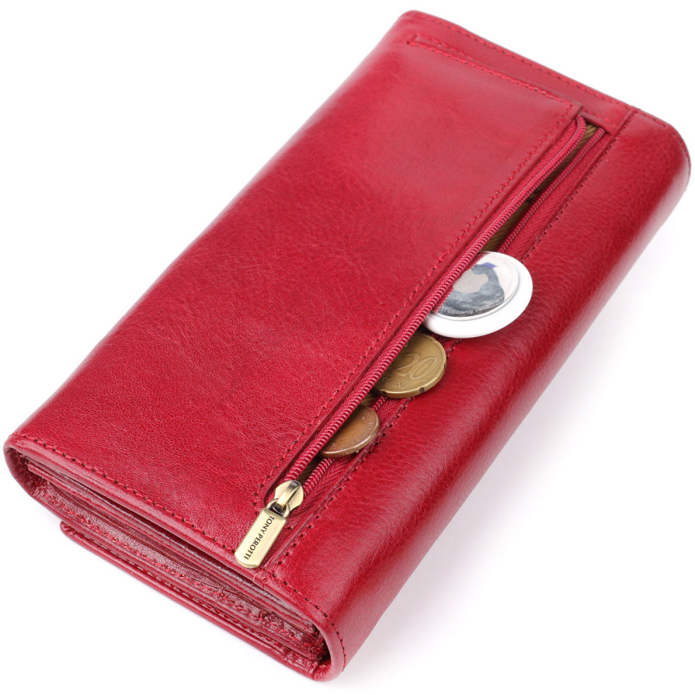 Вместительный женский кошелек из глянцевой натуральной кожи Tony Perotti 20893_1 (1911 rosso) Красный Киев - изображение 9