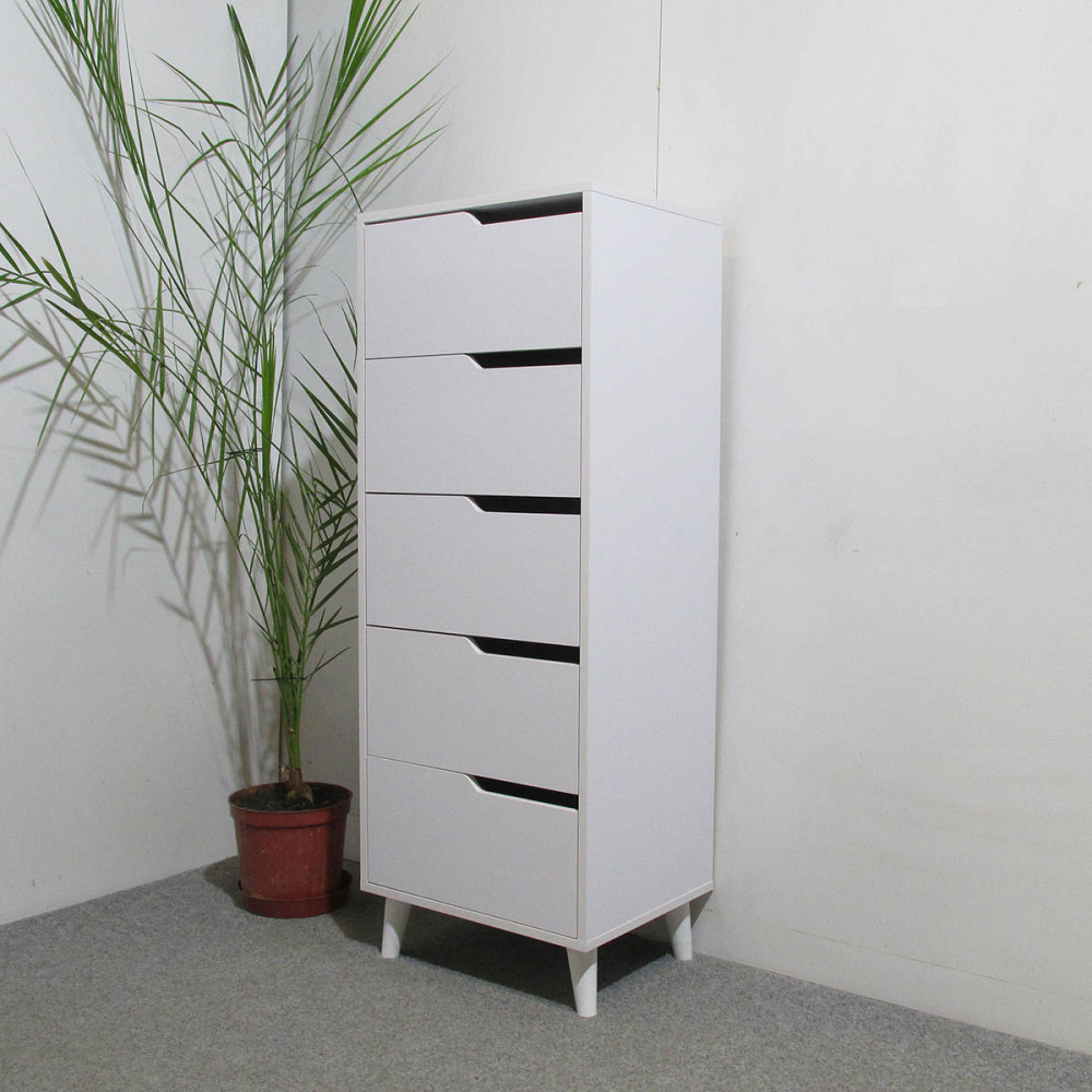 Комод високий з ніжками в кольорі Горіх світлий 5 ящиків М-ЗОН Борн 500 Дуб Артизан/Німфея Альба (білий) (MZN-031105) Львів - фото 8