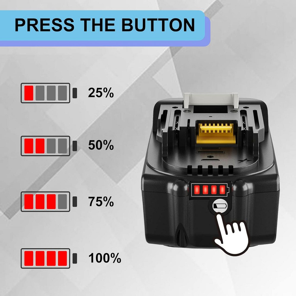 Акумулятор Dosctt 18V 5500mAh для Makita BL1860B, BL1850B, BL1830B, BL1840B, LED-індикатор, комплект 2 шт. 5.5 Ah Київ - фото 4