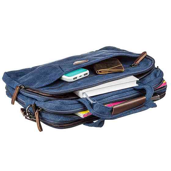 Сумка текстильная для ноутбука на два отделения Синяя (Vintage) Киев