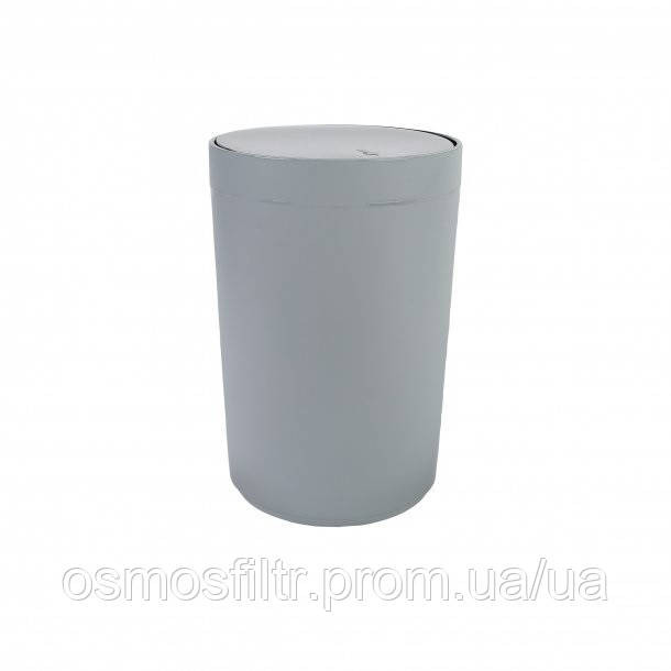 Відро для сміття Axentia 5л з гойдаючою кришкою пластик 19.5 см сіре матове (133928) Київ - фото 1