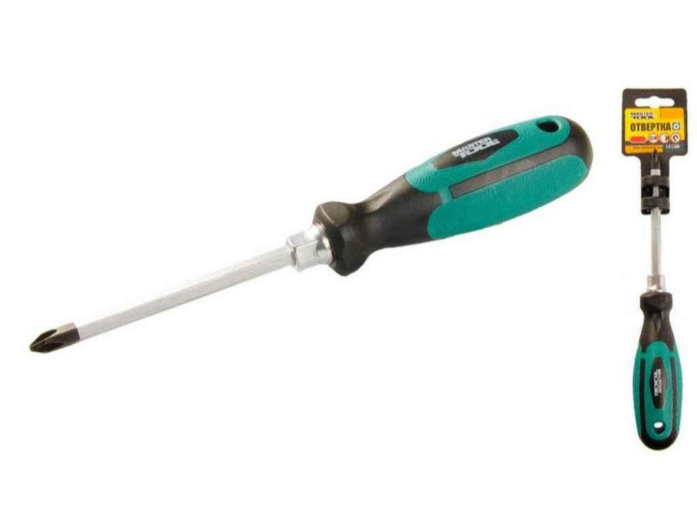 Отвертка усиленная крестовая PH2x100 45-8210 ТМ MASTER TOOL Solmir Киев - изображение 1