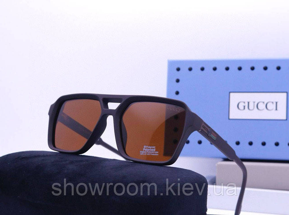 Чоловічі сонцезахисні окуляри з поляризацією GG (5106) brown Київ - фото 1