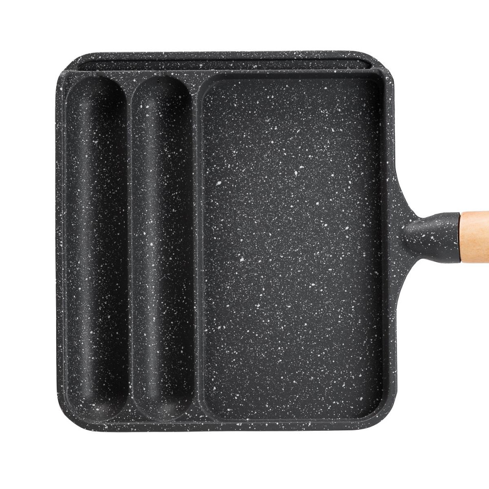 Сковорода прямокутна на 3 секції з антипригарним покриттям сіра HP39572C Коломия - фото 2