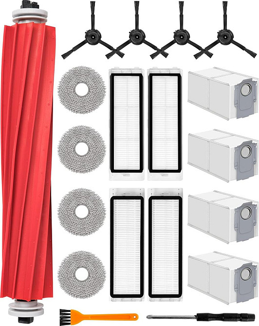 Набір аксесуарів для робота-пилососа Roborock Q Revo P10 19 шт, змінна щітка, серветки мопи для швабри, фільтри, пилозбірники Київ - фото 1