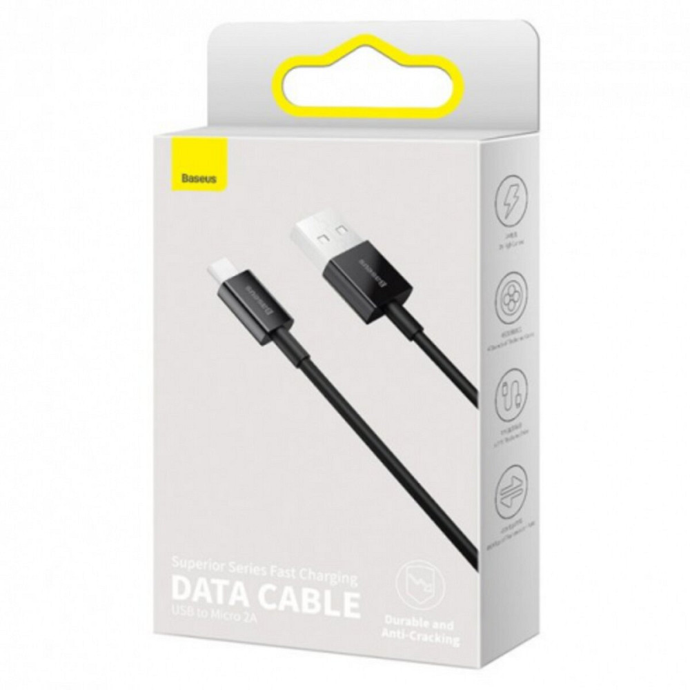 Кабель Baseus Superior Series Fast Charging Data Cable USB to Micro 2A 2m Black Киев - изображение 1