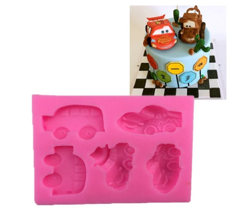 Молд силиконовый Тачки 64 на 74 мм розовый Киев - изображение 3