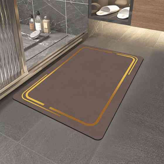 Суперпоглинаючий Діатомітовий Килимок Aquarius для ванної 40 х 60 см Коричневий Мармур Буча