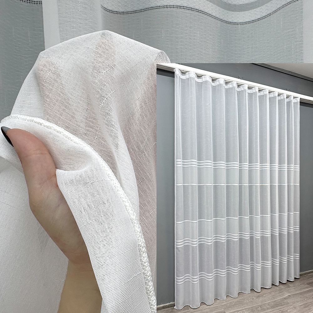 Тюль VR-Textil 1356т Мережка Льон Білий 300х270 см (42-0081) Київ - фото 1