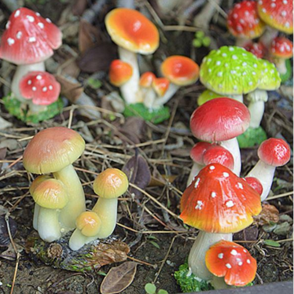 Садовые Грибы из полистоуна 5 х 4.5 х 3 см Маслюки світлі Одесса - изображение 2