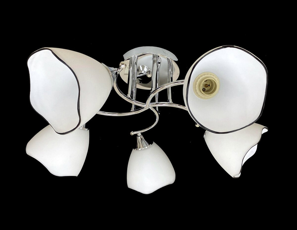 VALESO Люстра стельова на 5 прозорих плафонів 9823E/5 Хром Коломыя - изображение 1